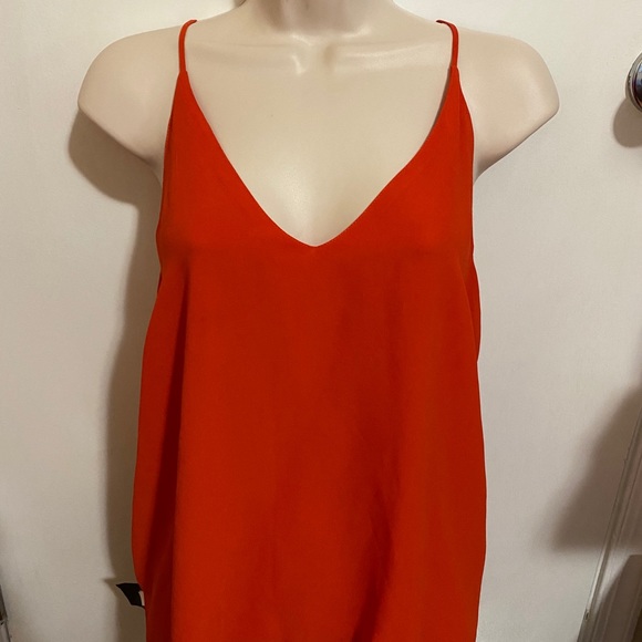 NWT Bebe open back orange red Tank Top Blouse S - Picture 4 of 4
